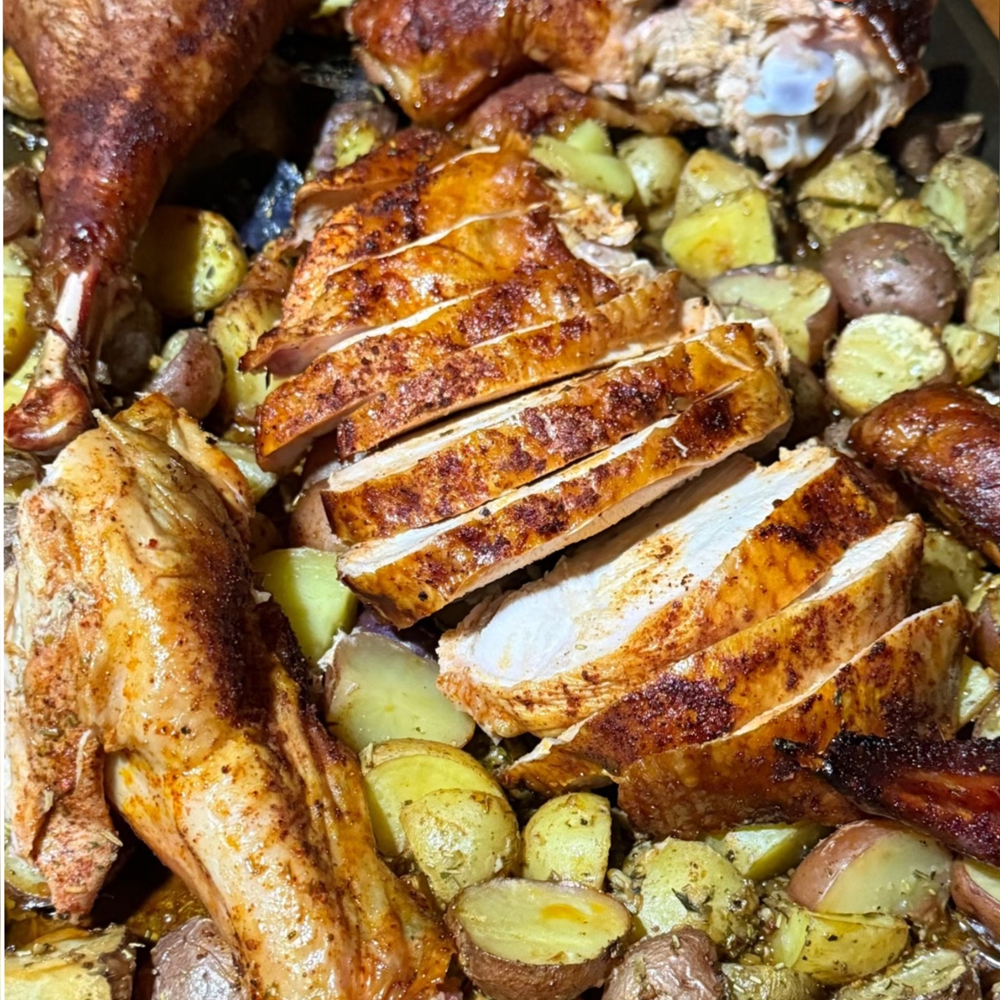 Smoked Turkey over Potatoes