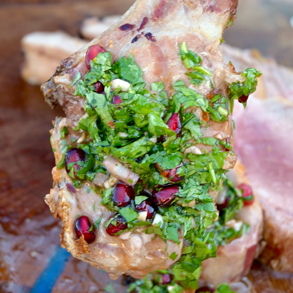 Iberico Pork with Pomegranate Chimichurri